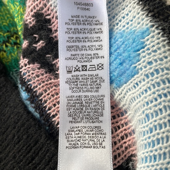 Topshop vintage Y2K magic 8 ball peace stripe knit cardigan sweater size small - Picture 10 of 10